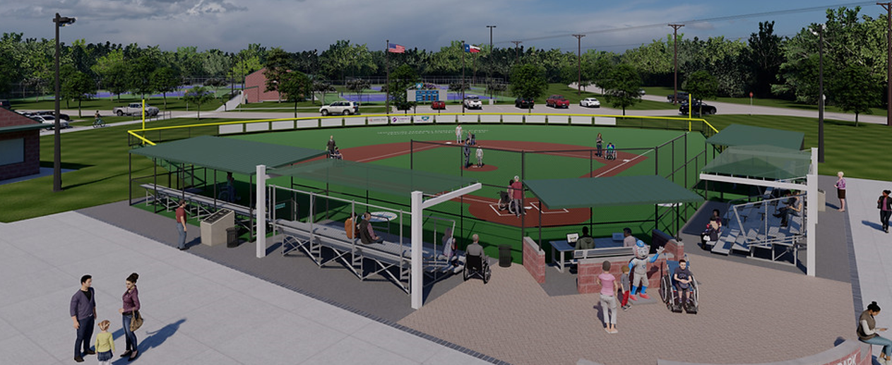 A digital rendering of the future Miracle League ballfied at Faulkner Park. 