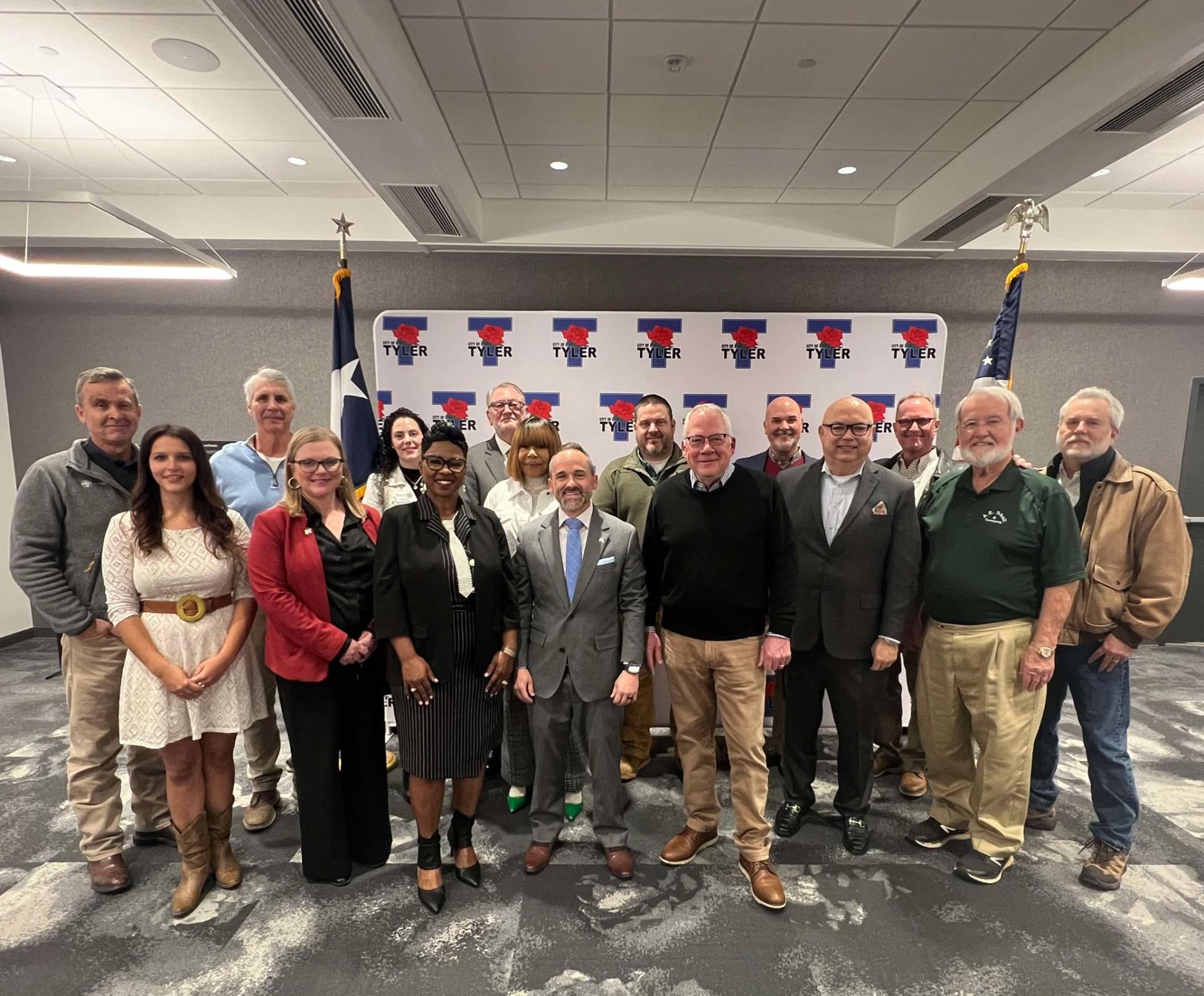 Group photo fromTyler water ulitities/ John Soules Foods Press Conference