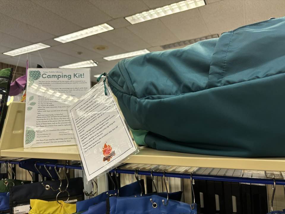 A picture of the Library's Camping Kit and instructions.
