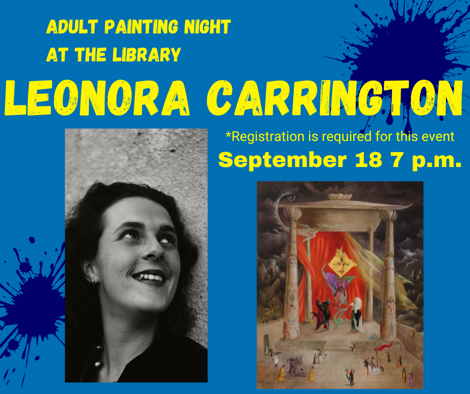 Adult Painting Night FB announce July 2025_Leonora Carrington