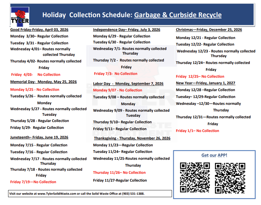 Solid Waste Calendar 2026