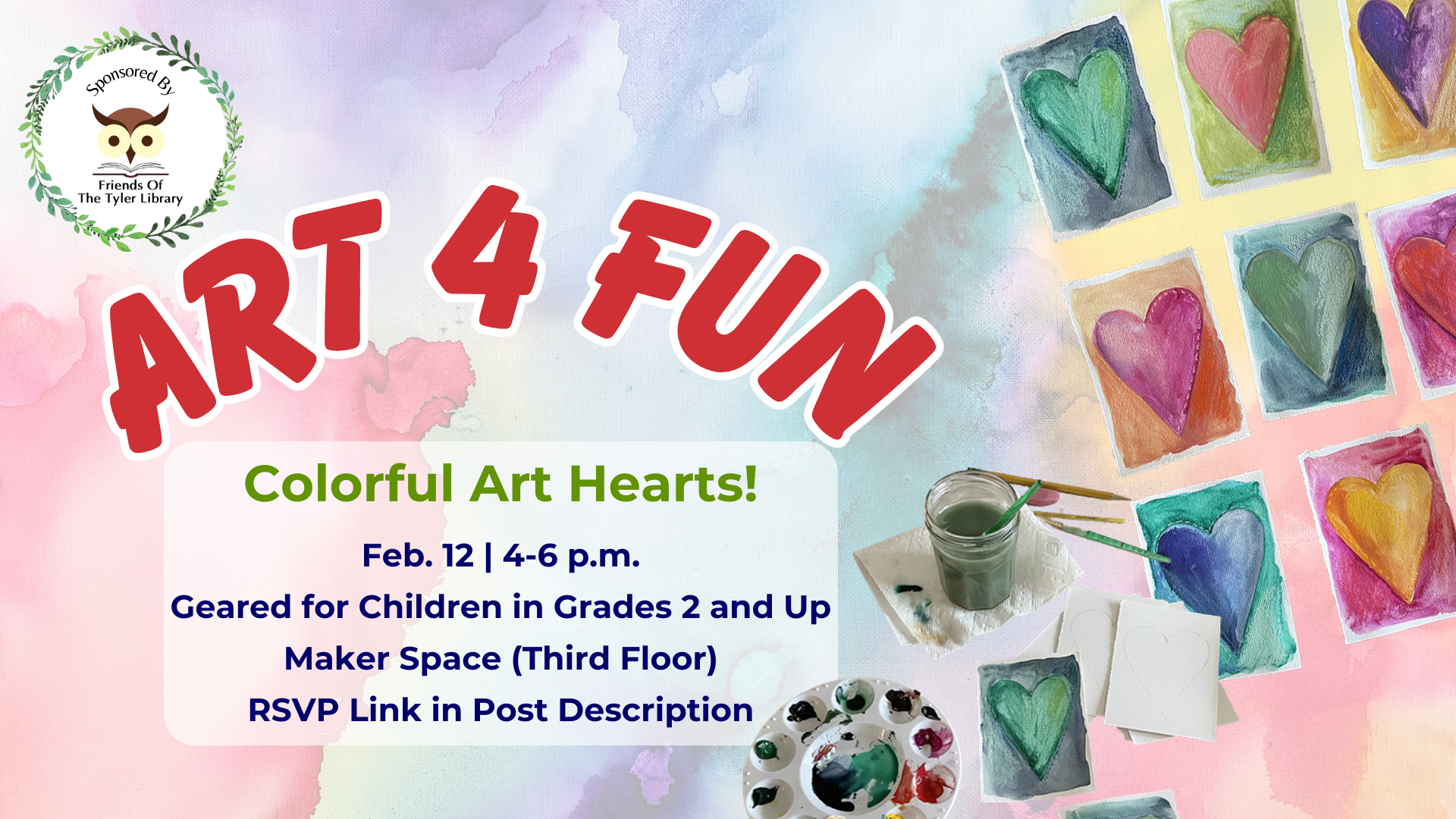 Facebook post - Art 4 Fun February 2026