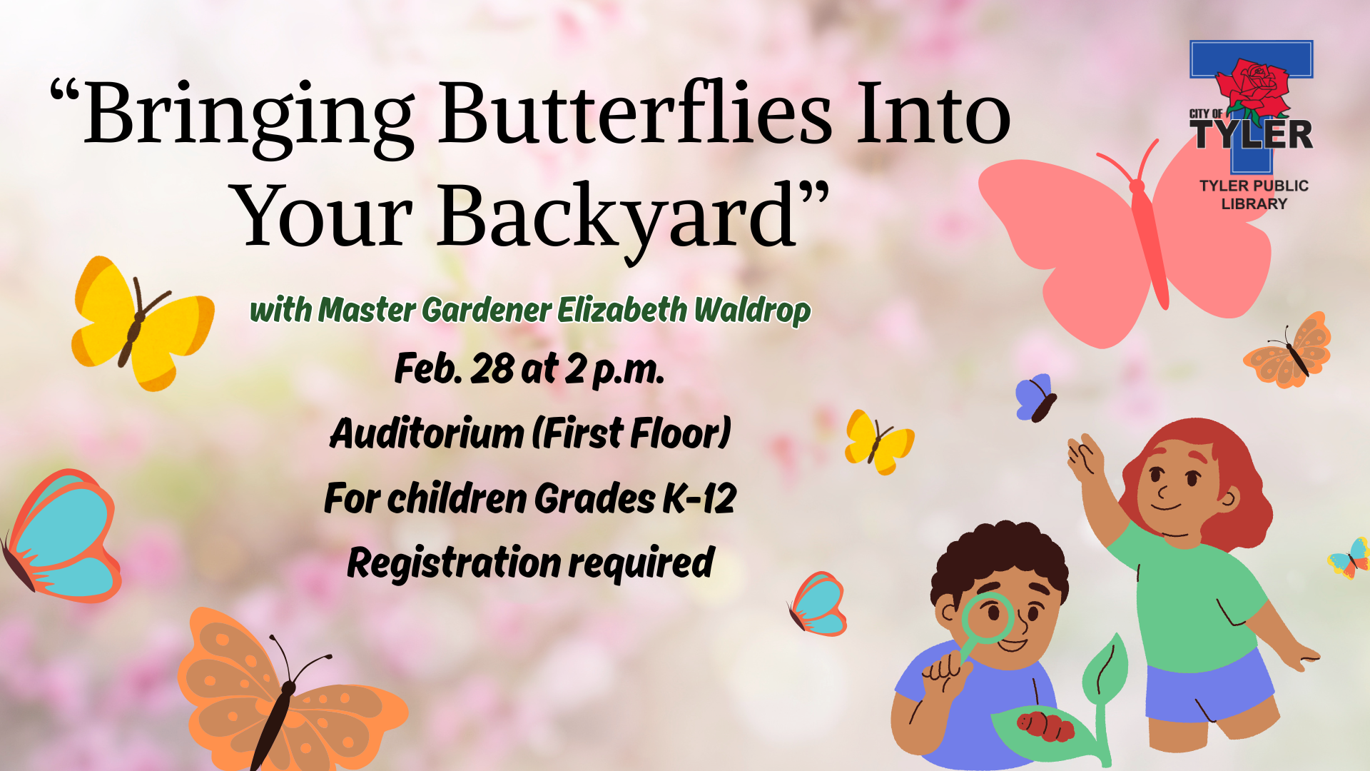 Facebook Post - Feb26 Butterflies wEWaldrop