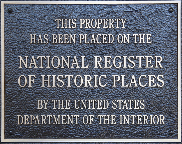 National Register of Historic Places plaque