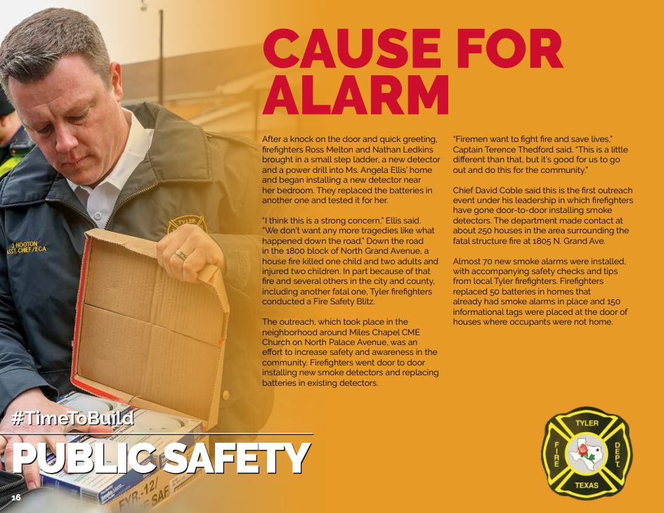 Tyler Fire distributes smoke alarms to Tyler residents after fatal fire in January 2019.